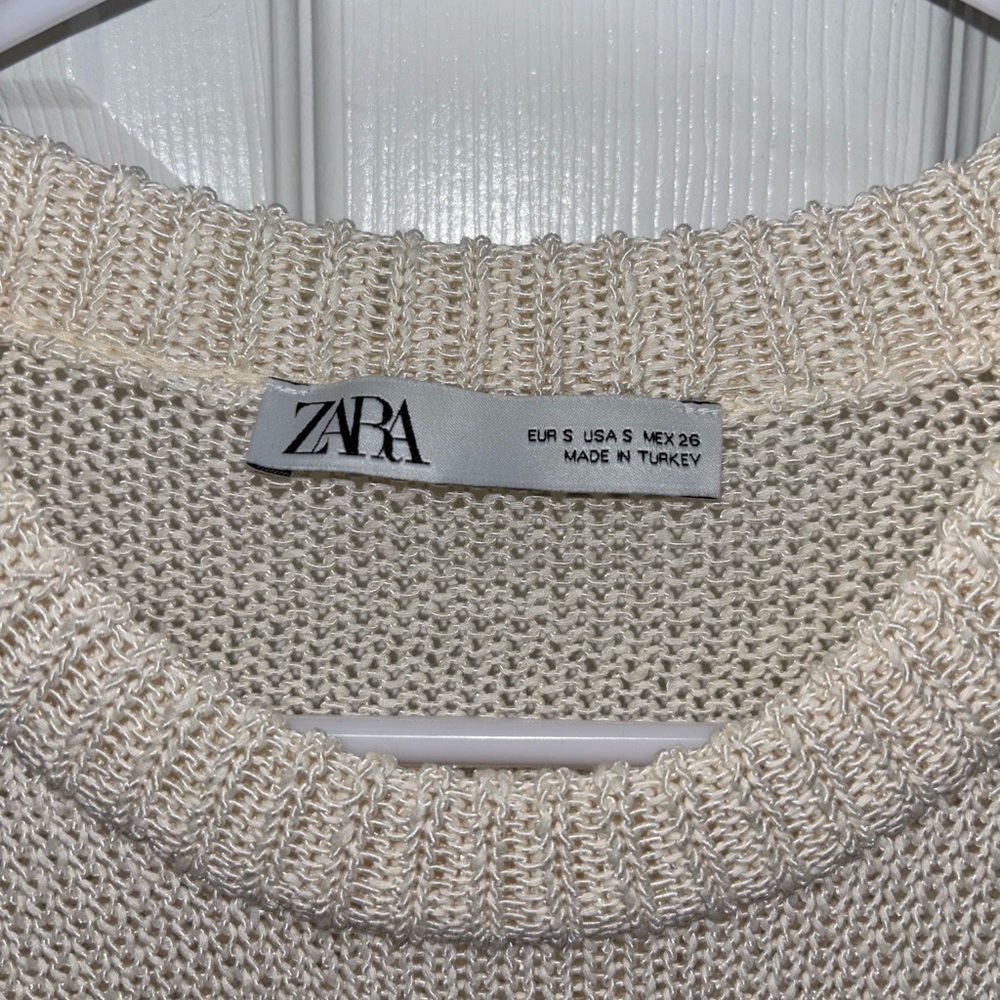 ZARA Cream Sweater SZ S​​​​​​ - Picture 2 of 6